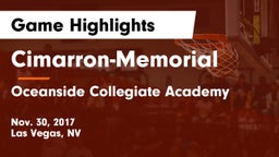 Cimarron-Memorial  vs Oceanside Collegiate Academy Game Highlights - Nov. 30, 2017