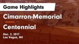 Cimarron-Memorial  vs Centennial  Game Highlights - Dec. 2, 2017