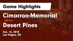 Cimarron-Memorial  vs Desert Pines  Game Highlights - Jan. 16, 2018