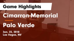 Cimarron-Memorial  vs Palo Verde Game Highlights - Jan. 23, 2018