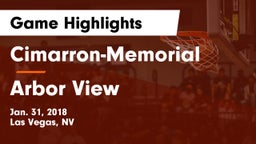 Cimarron-Memorial  vs Arbor View  Game Highlights - Jan. 31, 2018