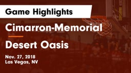 Cimarron-Memorial  vs Desert Oasis  Game Highlights - Nov. 27, 2018
