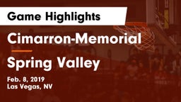 Cimarron-Memorial  vs Spring Valley  Game Highlights - Feb. 8, 2019