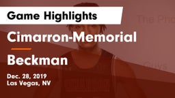 Cimarron-Memorial  vs Beckman Game Highlights - Dec. 28, 2019