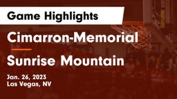Cimarron-Memorial  vs Sunrise Mountain  Game Highlights - Jan. 26, 2023