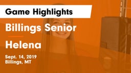 Billings Senior  vs Helena  Game Highlights - Sept. 14, 2019