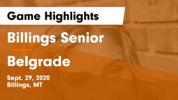Billings Senior  vs Belgrade  Game Highlights - Sept. 29, 2020