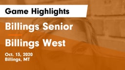 Billings Senior  vs Billings West  Game Highlights - Oct. 13, 2020