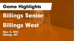 Billings Senior  vs Billings West  Game Highlights - Nov. 8, 2022