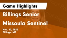 Billings Senior  vs Missoula Sentinel  Game Highlights - Nov. 10, 2022