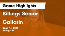 Billings Senior  vs Gallatin  Game Highlights - Sept. 14, 2023