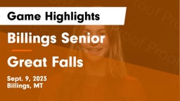 Billings Senior  vs Great Falls  Game Highlights - Sept. 9, 2023