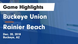 Buckeye Union  vs Rainier Beach  Game Highlights - Dec. 20, 2018