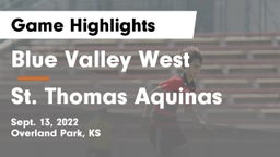 Blue Valley West  vs St. Thomas Aquinas  Game Highlights - Sept. 13, 2022
