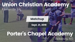 Matchup: Union Christian Acad vs. Porter's Chapel Academy  2018