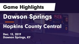 Dawson Springs  vs Hopkins County Central  Game Highlights - Dec. 13, 2019
