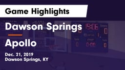Dawson Springs  vs Apollo  Game Highlights - Dec. 21, 2019
