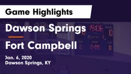 Dawson Springs  vs Fort Campbell  Game Highlights - Jan. 6, 2020