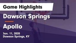 Dawson Springs  vs Apollo  Game Highlights - Jan. 11, 2020