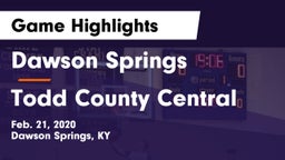 Dawson Springs  vs Todd County Central  Game Highlights - Feb. 21, 2020