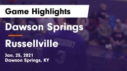 Dawson Springs  vs Russellville  Game Highlights - Jan. 25, 2021