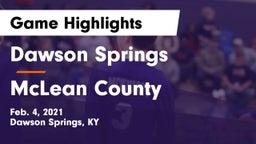 Dawson Springs  vs McLean County  Game Highlights - Feb. 4, 2021