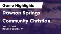 Dawson Springs  vs Community Christian Game Highlights - Jan. 17, 2022
