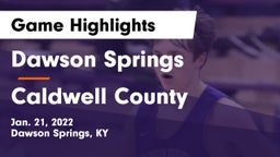 Dawson Springs  vs Caldwell County  Game Highlights - Jan. 21, 2022