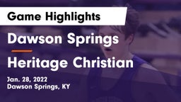 Dawson Springs  vs Heritage Christian Game Highlights - Jan. 28, 2022