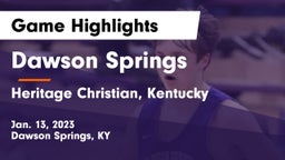 Dawson Springs  vs Heritage Christian, Kentucky Game Highlights - Jan. 13, 2023