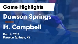 Dawson Springs  vs Ft. Campbell Game Highlights - Dec. 6, 2018