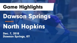 Dawson Springs  vs North Hopkins  Game Highlights - Dec. 7, 2018