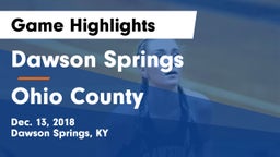 Dawson Springs  vs Ohio County  Game Highlights - Dec. 13, 2018