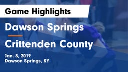 Dawson Springs  vs Crittenden County  Game Highlights - Jan. 8, 2019