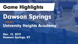 Dawson Springs  vs University Heights Academy Game Highlights - Dec. 12, 2019