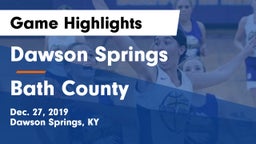 Dawson Springs  vs Bath County  Game Highlights - Dec. 27, 2019