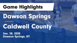 Dawson Springs  vs Caldwell County Game Highlights - Jan. 28, 2020