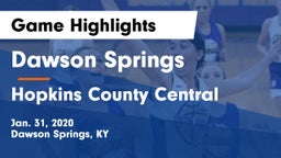 Dawson Springs  vs Hopkins County Central Game Highlights - Jan. 31, 2020