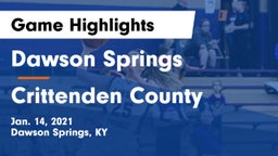Dawson Springs  vs Crittenden County  Game Highlights - Jan. 14, 2021