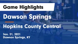 Dawson Springs  vs Hopkins County Central  Game Highlights - Jan. 21, 2021