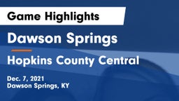 Dawson Springs  vs Hopkins County Central  Game Highlights - Dec. 7, 2021