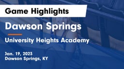 Dawson Springs  vs University Heights Academy Game Highlights - Jan. 19, 2023