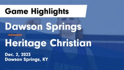 Dawson Springs  vs Heritage Christian Game Highlights - Dec. 2, 2023