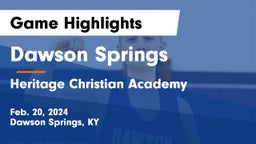 Dawson Springs  vs Heritage Christian Academy Game Highlights - Feb. 20, 2024