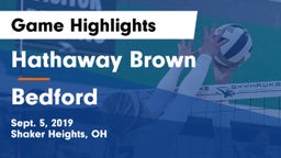 Hathaway Brown  vs Bedford Game Highlights - Sept. 5, 2019