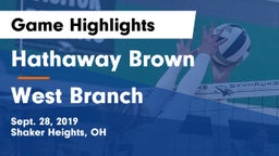 Hathaway Brown  vs West Branch Game Highlights - Sept. 28, 2019