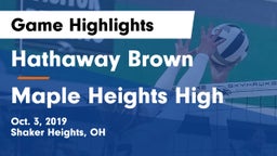 Hathaway Brown  vs Maple Heights High Game Highlights - Oct. 3, 2019