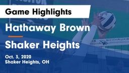 Hathaway Brown  vs Shaker Heights  Game Highlights - Oct. 3, 2020