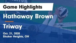 Hathaway Brown  vs Triway Game Highlights - Oct. 21, 2020