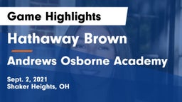 Hathaway Brown  vs Andrews Osborne Academy Game Highlights - Sept. 2, 2021